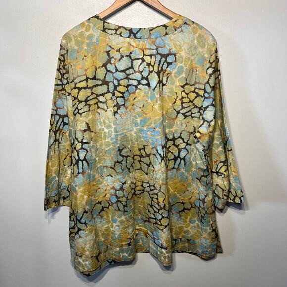 Charter Club Woman Tunic Boho Multi Color Embroidered Studded Aztec Casual 3X - Picture 5 of 7